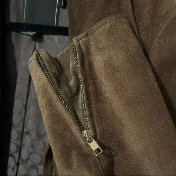 VINTAGE COACH SUEDE LEATHER JACKET COAT - Picture 6 of 9